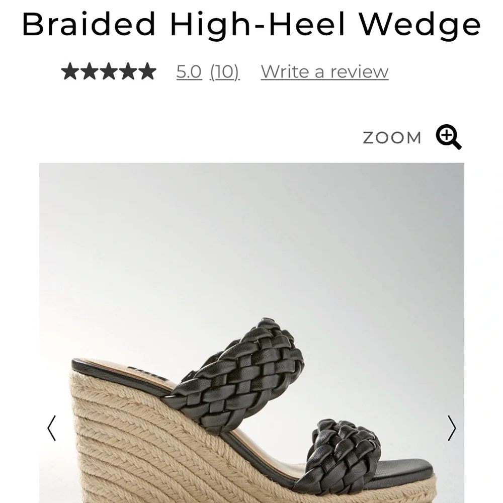 Black WHBM braided wedge sandals